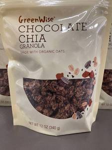 lot 15 image: GA 1 - GreenWise Chocolate Chia Granola - 12 oz (340 g) - Pack of 3