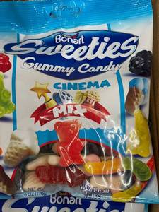 lot 24 image: Box of 12 Bonart Sweeties Gummy Candy Cinema Mix 6 Oz