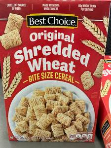 lot 26 image: Lot of 8 Best Choice Original Shredded Wheat Bite Size Cereal