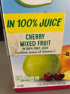 lot 38 image: AZ 5 - Dole Cherry Mixed Fruit in 100% Juice, 12 Cups