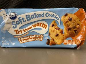 lot 42 image: AS 1 - Pillsbury Soft Baked Cookies Peanut Butter & Chocolate Chip - 3 Packs