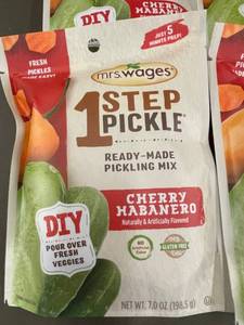 lot 43 image: GA 2 - Lot of 6 Mrs. Wages 1 Step Pickle Cherry Habanero Ready-Made Pickling Mix (7.0 oz each)