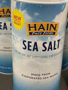 lot 50 image: CO 1 - Hain Pure Foods Sea Salt - 4 Pack