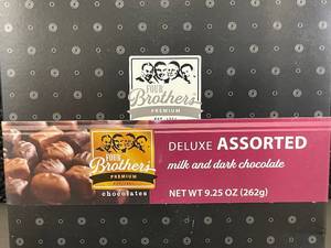 lot 60 image: CO 3 - Four Brothers Deluxe Assorted Milk and Dark Chocolate - 9.25 oz (262g) - Pack of 3