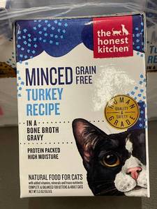 lot 61 image: DE 2 - The Honest Kitchen Minced Turkey Recipe Cat Food - 12 Pack