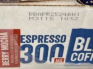 lot 79 image: ID 1 - Black Rifle Coffee Company Espresso 300 MG - Berry Mocha (Case of 12)