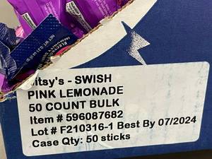 lot 439 image: Bitsys Swish Pink Lemonade Electrolyte Mix - 100 Count Bulk