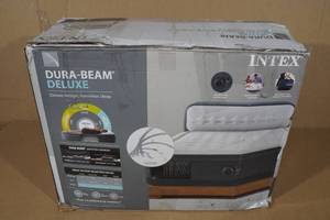 lot 10 image: Intex Dura-Beam Deluxe 18 Queen Air Mattress with Headboard