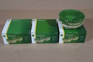 lot 49 image: 3 John Deere Small Stoneware Bowls