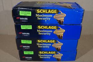 lot 128 image: 4 Schlage Maximum Security Outdoor Handlesets