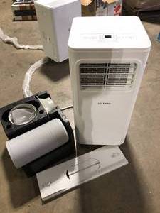 lot 5 image: Vissani 5,000 BTU 115-Volt Portable Air Conditioner for 150 sq. ft. Rooms with Dehumidifier and Remote in White Customer Returns See Pictures