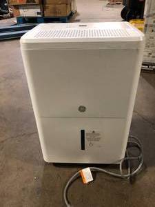 lot 6 image: GE 22 pt. Dehumidifier with Smart Dry for Bedroom, Basement or Damp Rooms up to 1500 sq. ft. in White  Customer Returns See Pictures
