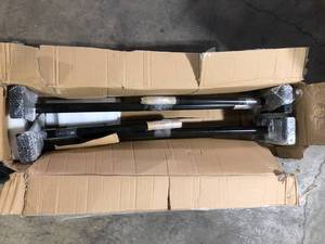 lot 18 image: VEVOR Van Roof Ladder Rack 2 Bars 500 LBS. Alloy Steel Roof Rack 35.8 in. to 57.5 in. Adjustable for Chevrolet Express, etc  Customer Returns See Pictures