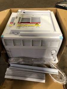 lot 50 image: GE 5,000 BTU 115V Window Air Conditioner Cools 150 Sq. Ft. in White    Customer Returns See Pictures