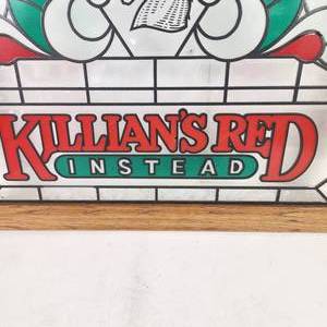 lot 13 image: Killians Red Instead Bar Mancave Sign 23 x 18.5 Inches Red Green White