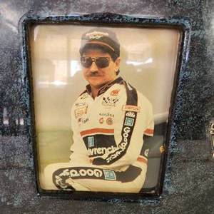 lot 18 image: Dale Earnhardt Goodwrench Service Racing Photo Framed With Clock