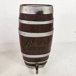 lot 19 image: Lot Of Three Bar Man Cave Items Ceramic Vtg Jim Beam Ceramic Clock Miller And Ballantines Scotch