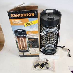 lot 21 image: Remington REM-211CF-120 Indoor Outdoor Heater Rc5 Carbon Fiber Quartz 1200 Watts Display Model
