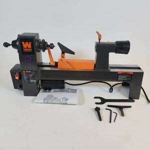 lot 49 image: WEN Benchtop Wood Lathe Variable Speed 8 in. x 13 in. MT1 Spindle Tailstock Taper