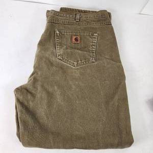 lot 61 image: Lot Of Two Lined Carhart Pants Denim Blue And Green Size 46 x 32 Workwear