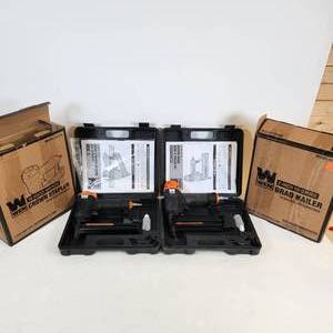 lot 64 image: WEN 18 Gauge Narrow Crown Stapler & 2 Inch Brad Nailer Tested Work