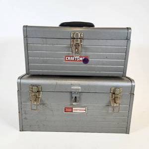 lot 88 image: 2 Vintage Craftsman Steel Tool Boxes
