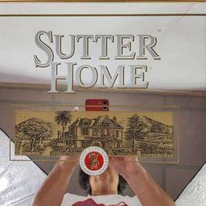 lot 93 image: Sutter Home Napa, California Bar Man Cave Glass Sign