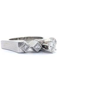 Custom Designer Made Natural Diamond Geometric Euro Shank Estate Ring in Heavy 14k White Gold $4,999 Retail VIDEO