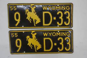 License plates, 1955 Wyoming