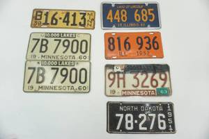 1939, 1951, 1959, 1960, license plates