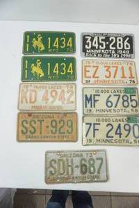 Vintage license plates, 70s plates