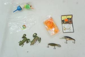 Assorted tackle and bobbers