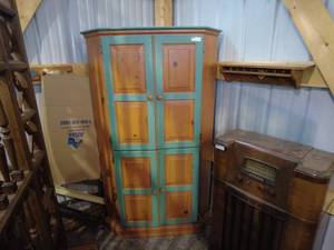 Wooden Corner Cabinet with Four Doors