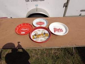 Lot of 4 Vintage Beer Trays - Schaefer and Piels