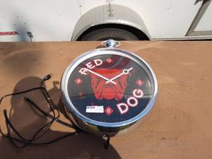 Red Dog Electric Wall Clock