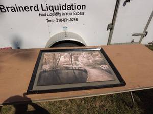 Framed Artwork of a Covered Wooden Bridge Path