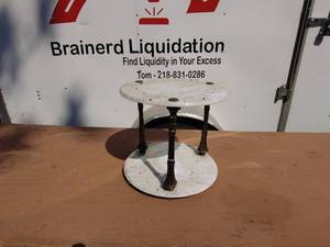Vintage Two-Tier Marble and Brass Round Side Table