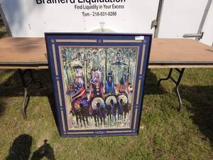 Framed Artwork Depicting Vibrant Figures