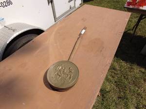 Vintage Brass Bed Warmer with Engraved Design