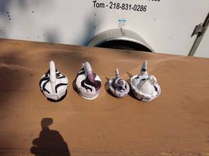 Set of 4 Handcrafted Swirl-Patterned Ceramic Animal Containers