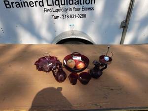 Lot of Assorted Vintage Ruby Red Glassware