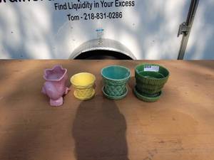 Lot of 4 Assorted McCoy Pottery Planters