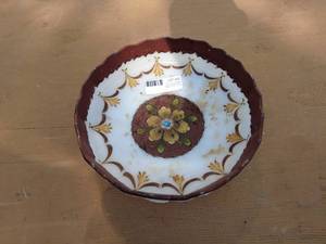 Vintage Decorative Floral Tin Bowl