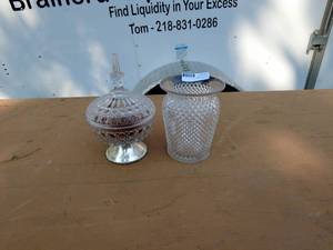 Vintage Decorative Glass Jars - Set of 2