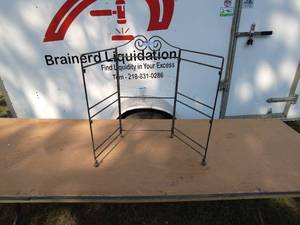 Vintage Metal Folding Rack with Decorative Top