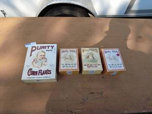 Vintage Purity Corn Flakes and Dainty Dutch Yeast Foam Baking Soda Lot