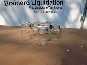 Set of 5 Glass Storage Jars with Hinged Lids