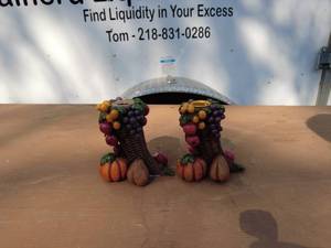 Cornucopia Fruit Harvest Candle Holders - Set of 2