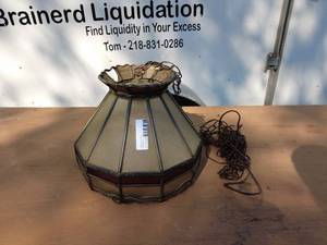 Vintage Stained Glass Hanging Lamp