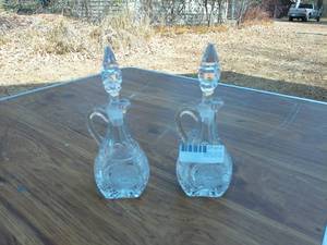 Pair of Vintage Glass Decanters - Elegant Design